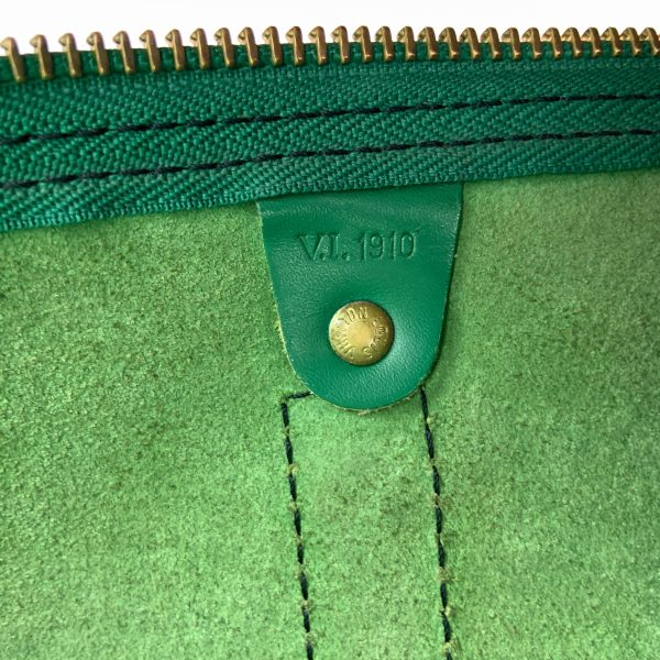 1016003215814 6 LOUIS VUITTON Epi Keepall 50 bag Green