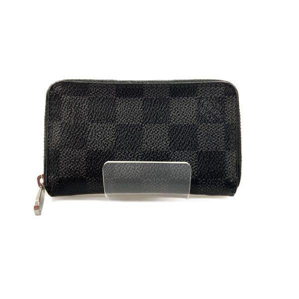 1016003253038 1 LOUIS VUITTON Damier Graphite Zippy Coin Case Black