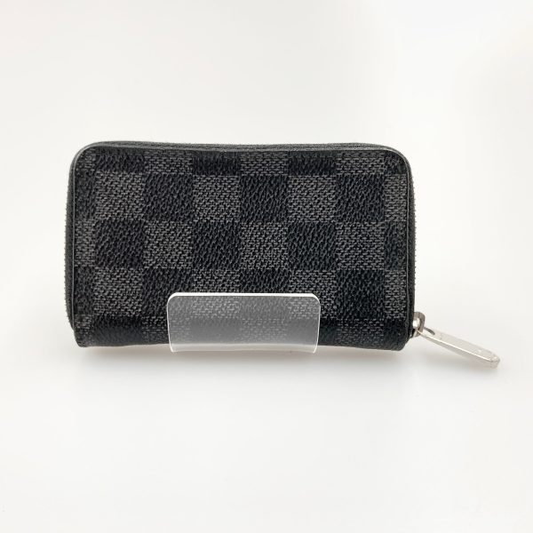 1016003253038 2 LOUIS VUITTON Damier Graphite Zippy Coin Case Black