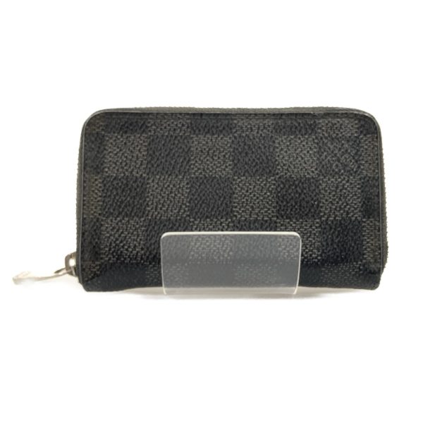 1016003273340 1 LOUIS VUITTON Damier Graphite Zippy Coin Coin Case M63076 Black