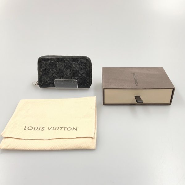 1016003273340 8 LOUIS VUITTON Damier Graphite Zippy Coin Coin Case M63076 Black