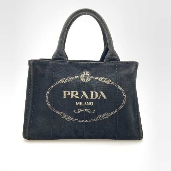 1016003283899 1 PRADA Mini Canapa Handbag Black