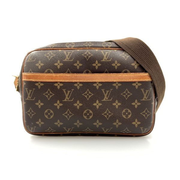 1016003283981 1 LOUIS VUITTON Monogram Reporter PM Shoulder Bag Brown