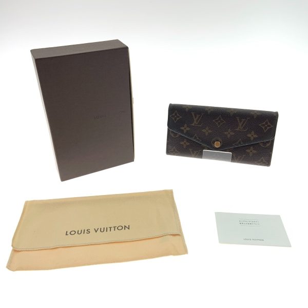 1016003284063 10 LOUIS VUITTON Monogram Portefeuille Sarah BifLong Wallet Brown