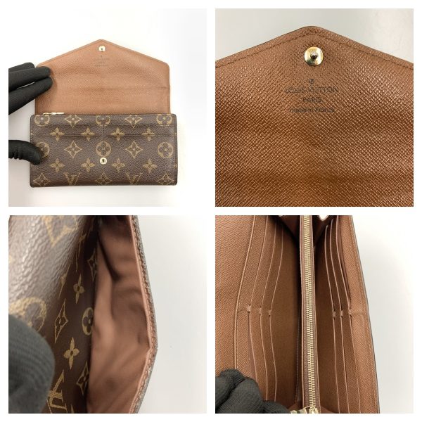 1016003284063 5 LOUIS VUITTON Monogram Portefeuille Sarah BifLong Wallet Brown