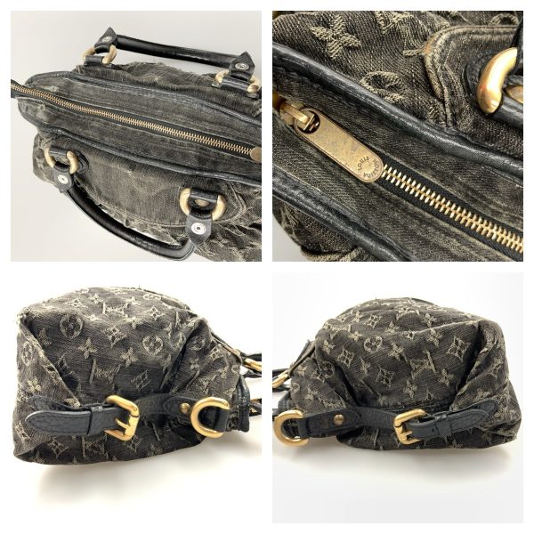 1016003308905 6 LOUIS VUITTON Monogram Denim Neo Cabby MM Handbag Black