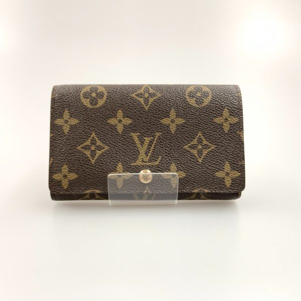 1016003315569 1 LOUIS VUITTON Monogram Porte Monet Bier Tresor Wallet Brown