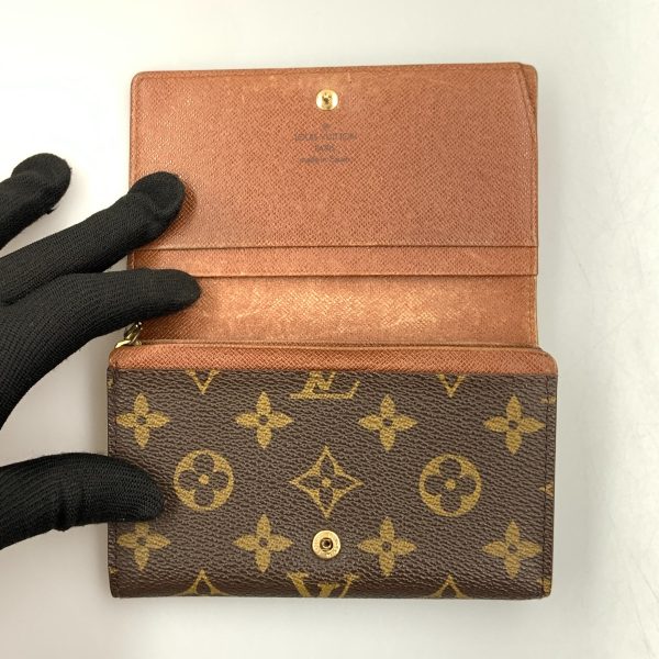 1016003315569 5 LOUIS VUITTON Monogram Porte Monet Bier Tresor Wallet Brown