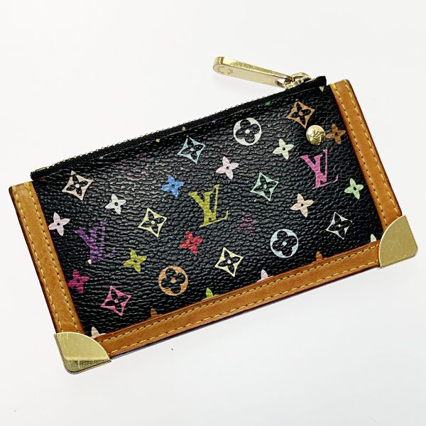 1017003289164 2 LOUIS VUITTON Multicolor Pochette Cleat Key Case Noir Multicolor