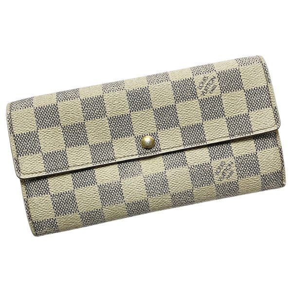 1017003860547 1 rbg LOUIS VUITTON Damier Azur Portefeuille Sara White Long Wallet