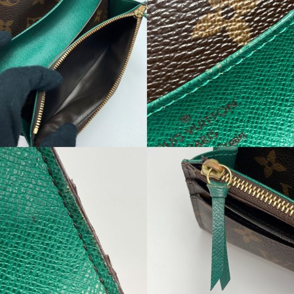 1017004025341 5 LOUIS VUITTON Monogram Portefeuille Emily Vert Long Wallet