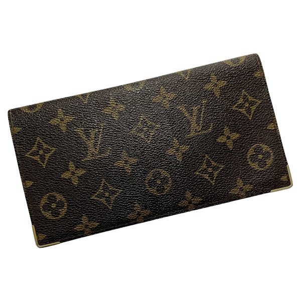 1017004078101 1 rbg LOUIS VUITTON Porto Chequier Double M62223 Brown Long Wallet