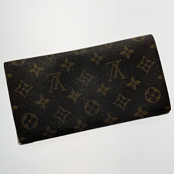 1017004078101 2 LOUIS VUITTON Porto Chequier Double M62223 Brown Long Wallet