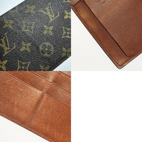 1017004078101 7 LOUIS VUITTON Porto Chequier Double M62223 Brown Long Wallet