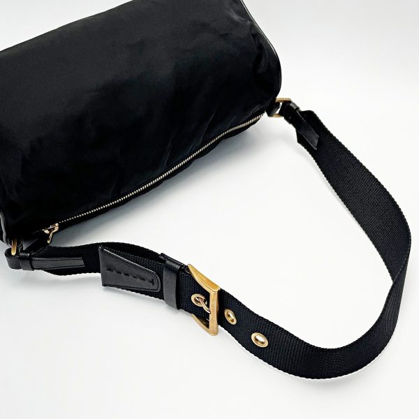 1017004087639 5 PRADA One Shoulder Bag Black Tessuto Cloth Bag