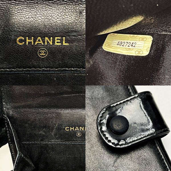 1017004100741 7 CHANEL Wallet Black Coco Mark Enamel