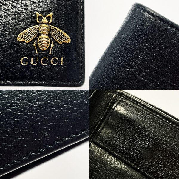 1017004102332 7 GUCCI Animalier Bee Black Wallet