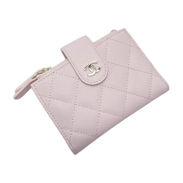 1017004122132 1 rbg CHANEL Matelasse Double Zip Card Case Pink Caviar Skin