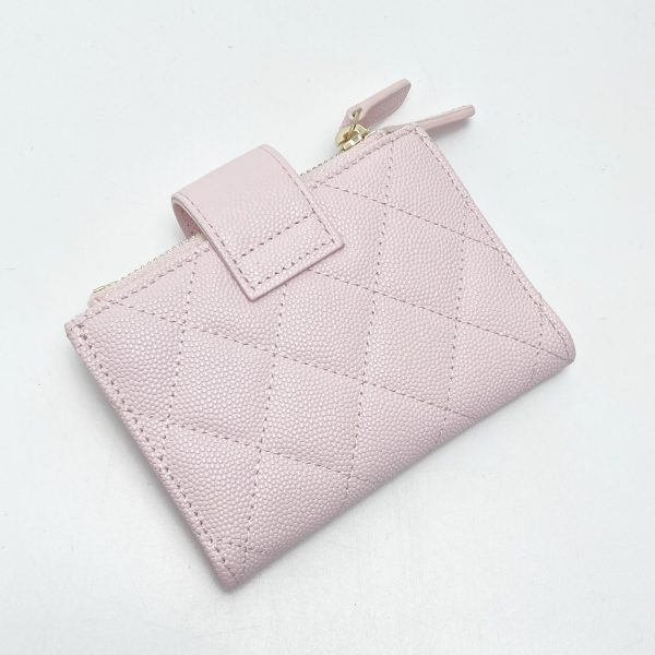 1017004122132 2 CHANEL Matelasse Double Zip Card Case Pink Caviar Skin