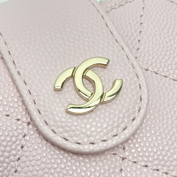 1017004122132 3 CHANEL Matelasse Double Zip Card Case Pink Caviar Skin