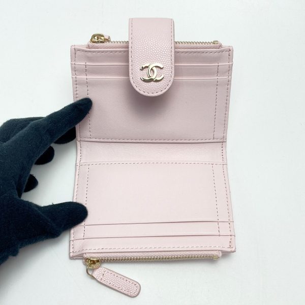 1017004122132 4 CHANEL Matelasse Double Zip Card Case Pink Caviar Skin