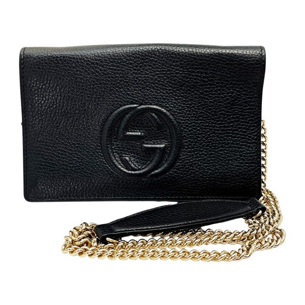 1017004134456 1 rbg GUCCI SOHO Black Shoulder Bag Interlocking GG