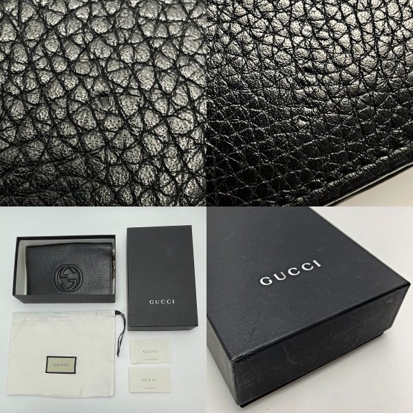 1017004134456 9 GUCCI SOHO Black Shoulder Bag Interlocking GG