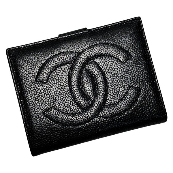 1017004144943 1 rbg CHANEL Coco Mark Black BifWallet Caviar Skin