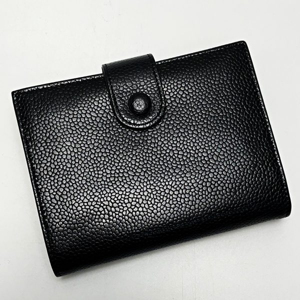 1017004144943 2 CHANEL Coco Mark Black BifWallet Caviar Skin