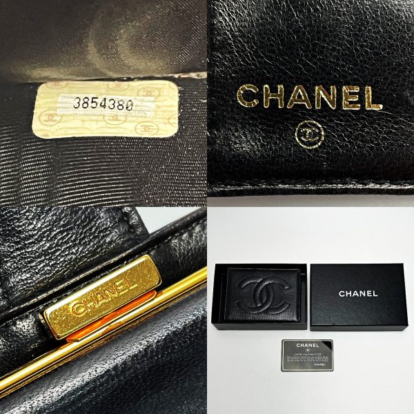 1017004144943 6 CHANEL Coco Mark Black BifWallet Caviar Skin