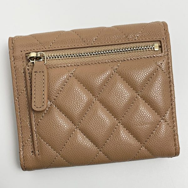 1017004151590 2 CHANEL Flap Brown Wallet Caviar Skin