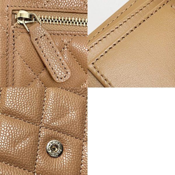 1017004151590 8 CHANEL Flap Brown Wallet Caviar Skin