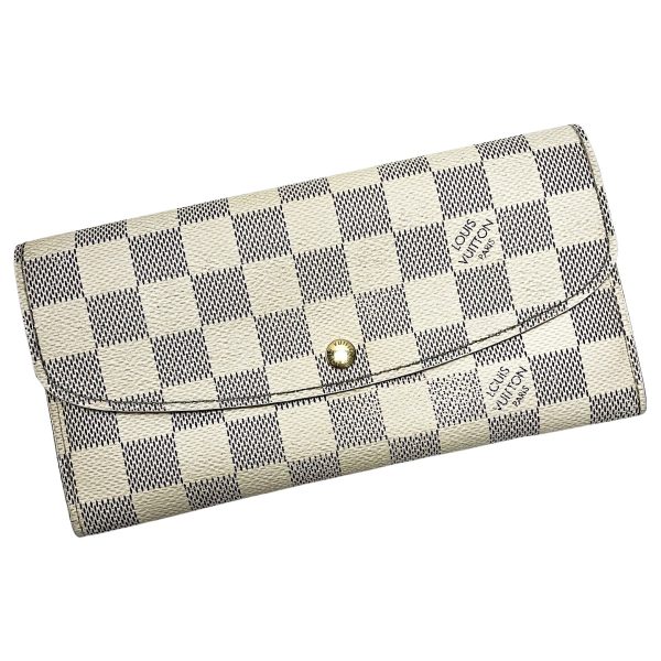 1017004153402 1 rbg LOUIS VUITTON Portefeuille Emily Damier Azur long wallet White