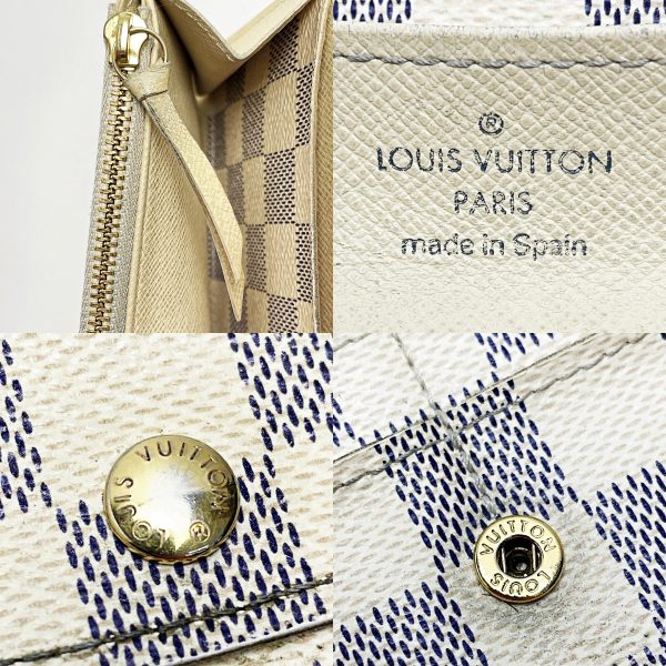 1017004153402 6 LOUIS VUITTON Portefeuille Emily Damier Azur long wallet White