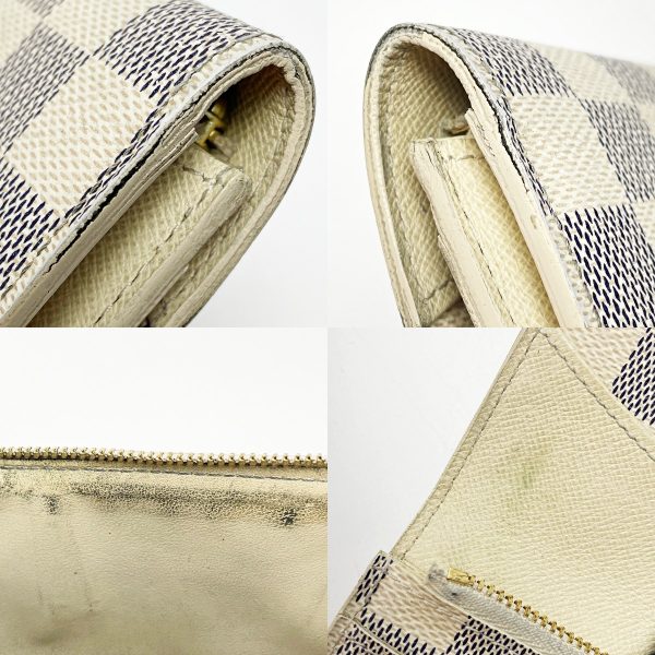 1017004153402 8 LOUIS VUITTON Portefeuille Emily Damier Azur long wallet White