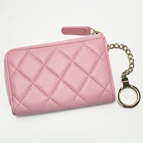 1017004182075 2 CHANEL Matelasse Baby Pink Coin Case Lambskin