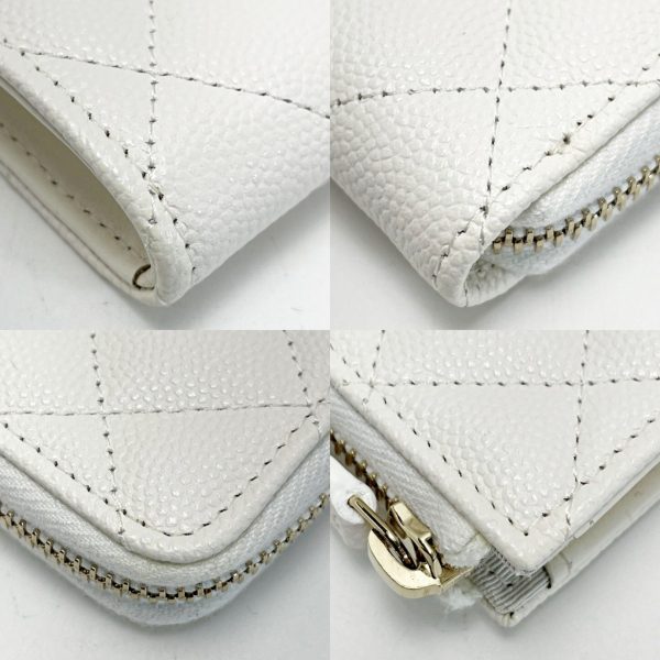 1017004182082 6 CHANEL Matelasse White CocoMark Coin Case Key Case Caviar Skin