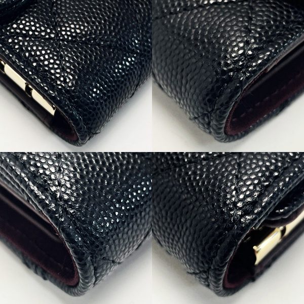 1017004182105 8 CHANEL Matelasse black key case 4 rows caviar skin