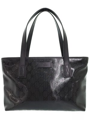 1022107190018 MCM Tote Bag Leather Canvas Black