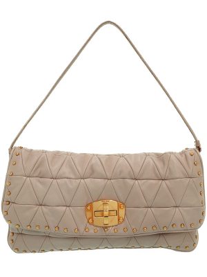 1032010700013 Miu Miu Quilted Shoulder Bag Pink Beige