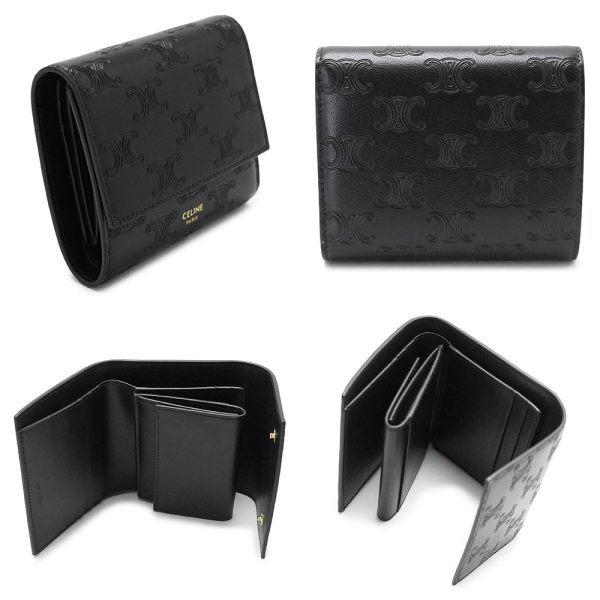 10b573bfu 2 CELINE Wallet Small TrifLeather