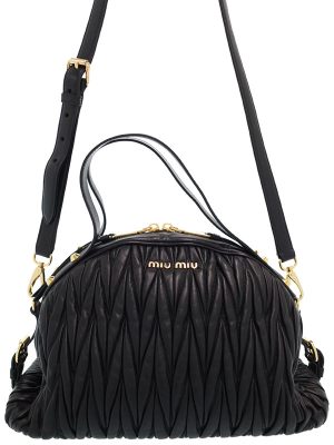 1120347070012 Miu Miu Matelasse 2way Handbag Black