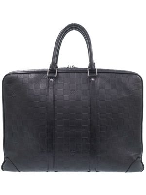 1121004390016 Prada Saffiano Leather Briefcase Navy