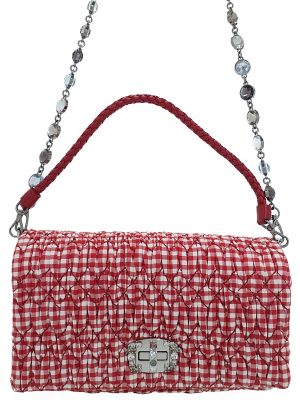 1124106220014 Miu Miu Matelasse Crystal Bijou 2way Bag Rosso