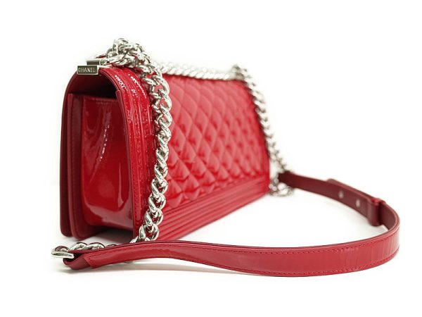 1215375820019 1 Chanel Boy Chain Shoulder Bag Red