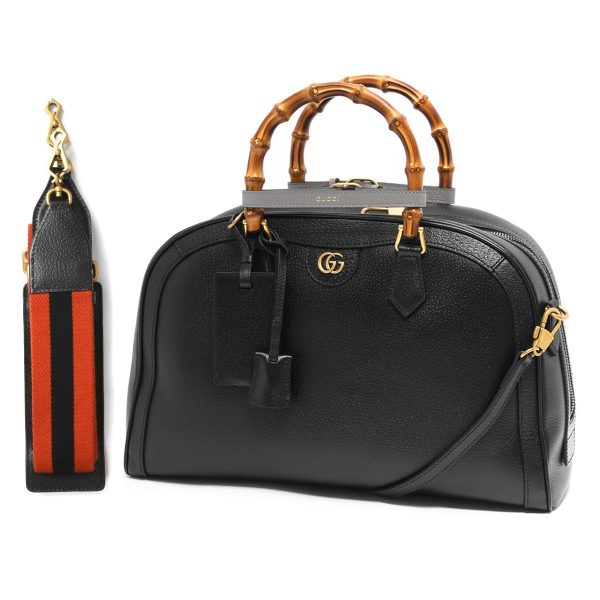 121920 928 Gucci Bag Duffel Bag Shoulder Bag Bag Bamboo Black