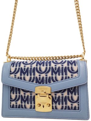 1219318840010 Miu Miu Chain Shoulder Bag Natural Blue