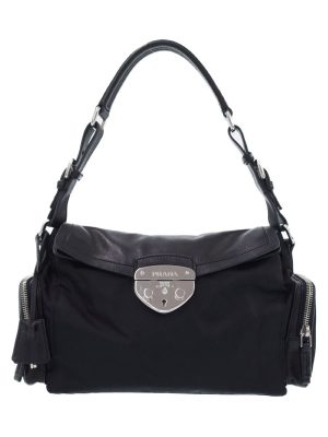 1220325290019 Prada Tri FWallet Saffiano Black