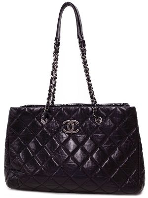 1221044590015 Chanel Vanity Chain Shoulder Bag Lambskin Black