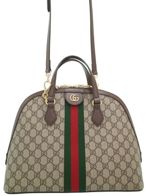 1223050860014 Gucci Gucci Plus Sherry Line Leather Mini Shoulder Bag Brown